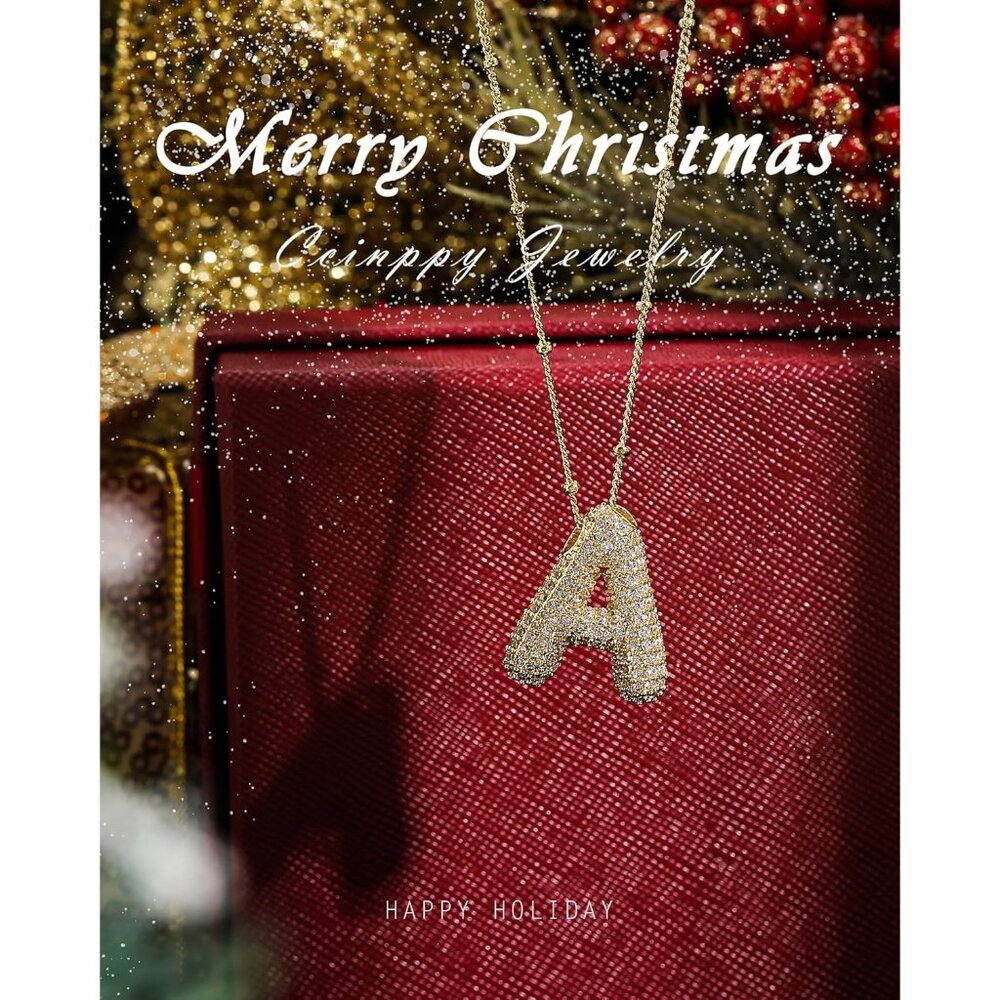 Personalized Chunky Initial Pendant Necklace - El… - image 4